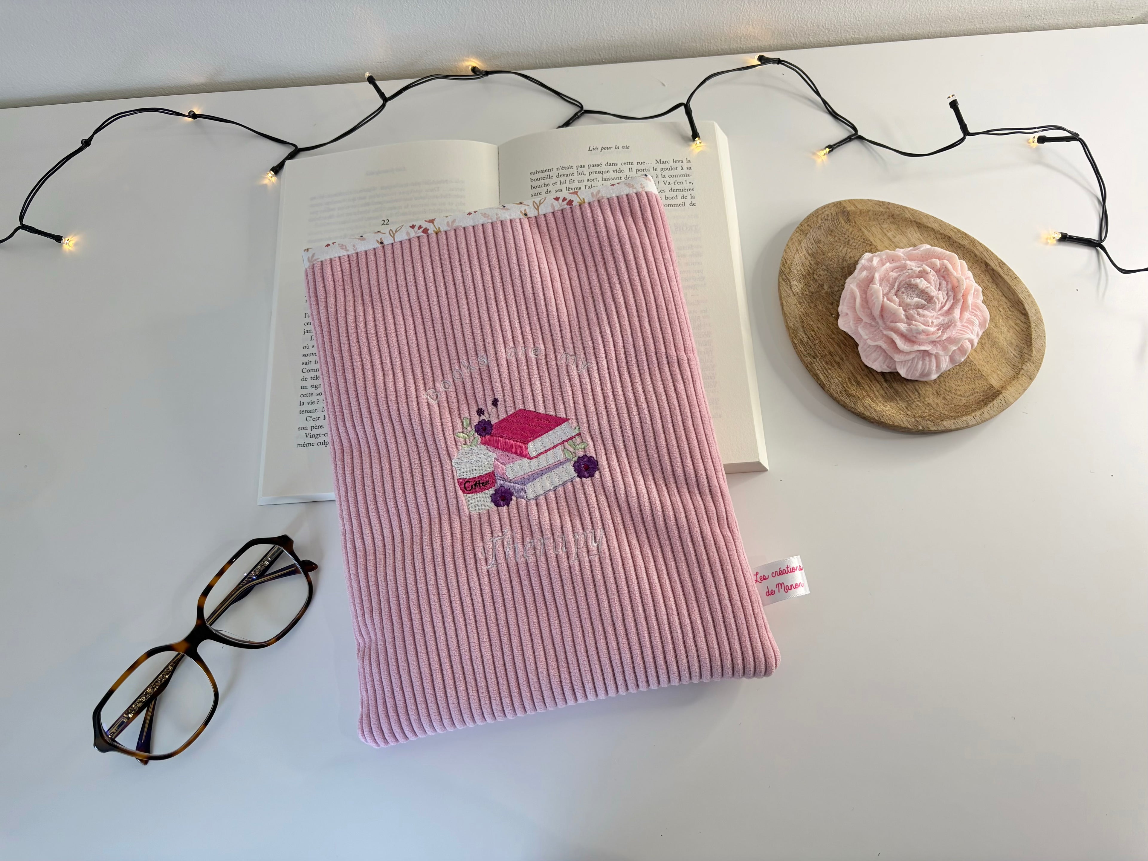 Protège-livre brodé Bonbon