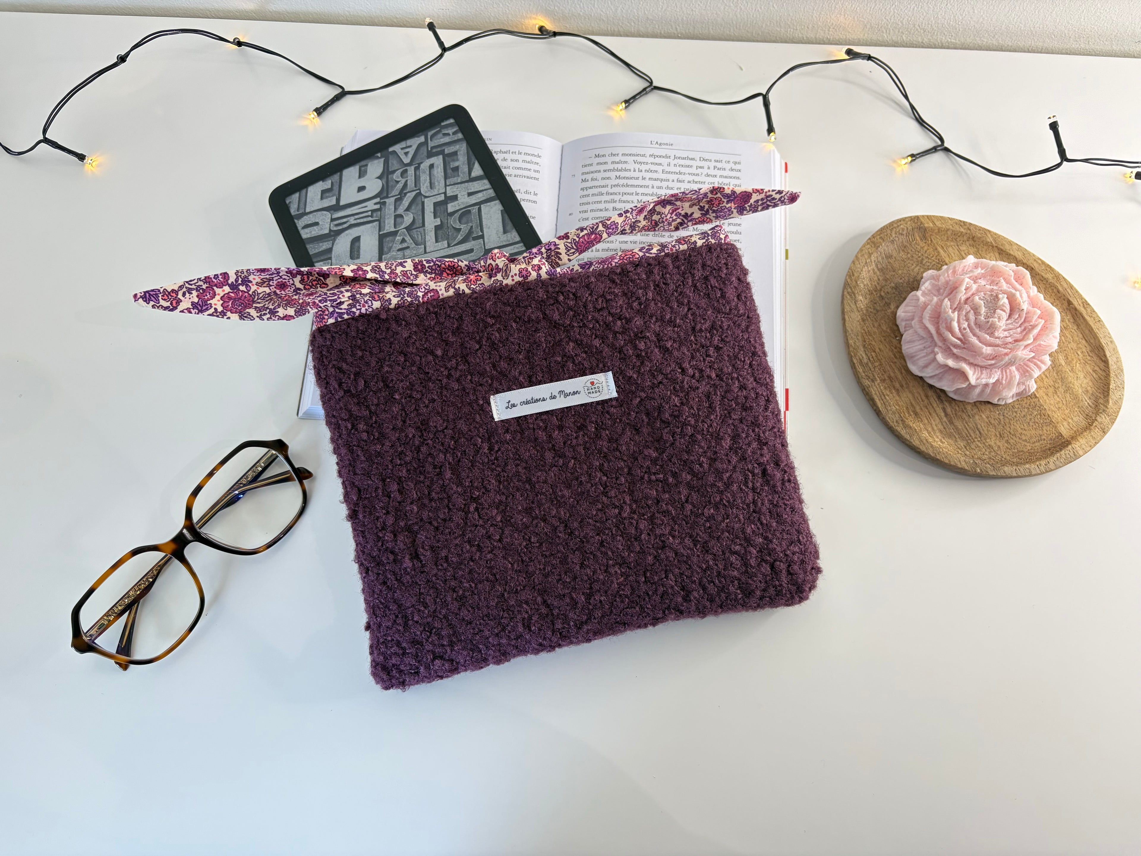 Pochette protège-liseuse Bouclette violette