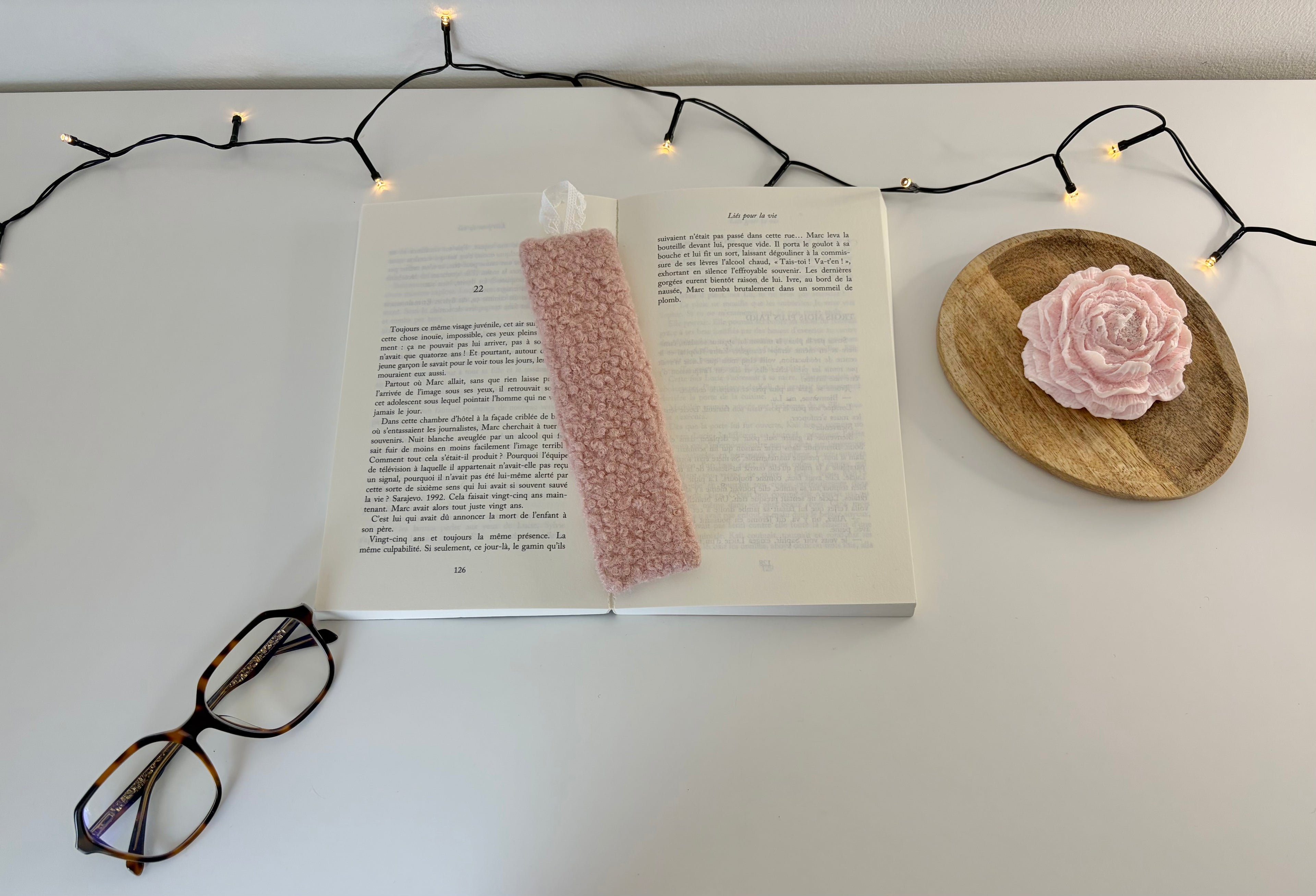 Marque-page Bouclette rose
